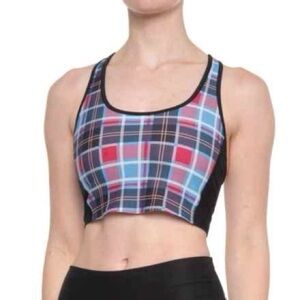 NWOT Splits59 Plaid Sports Bra - Blue Red and Black